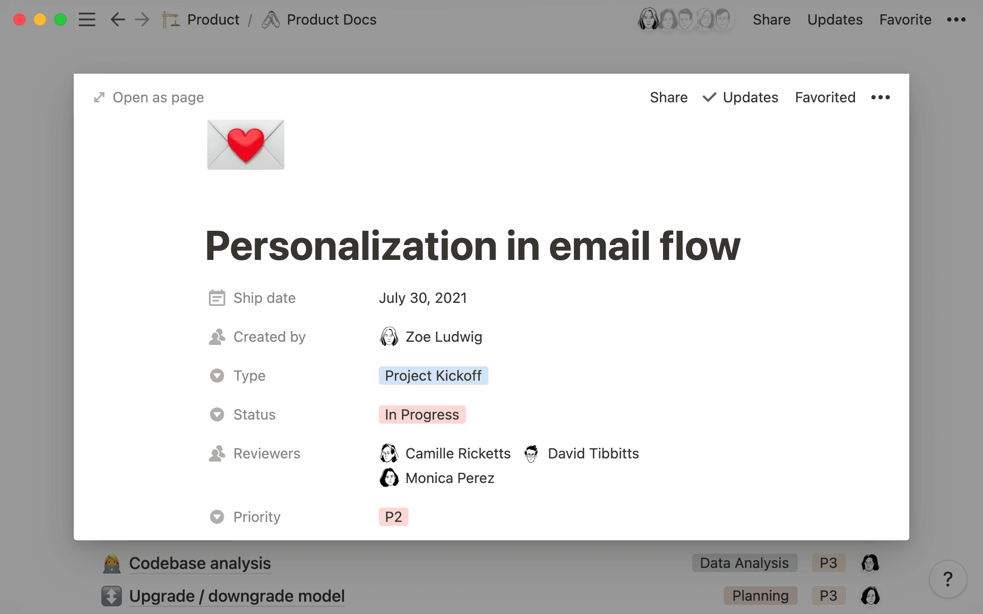 PRD format in Notion hero