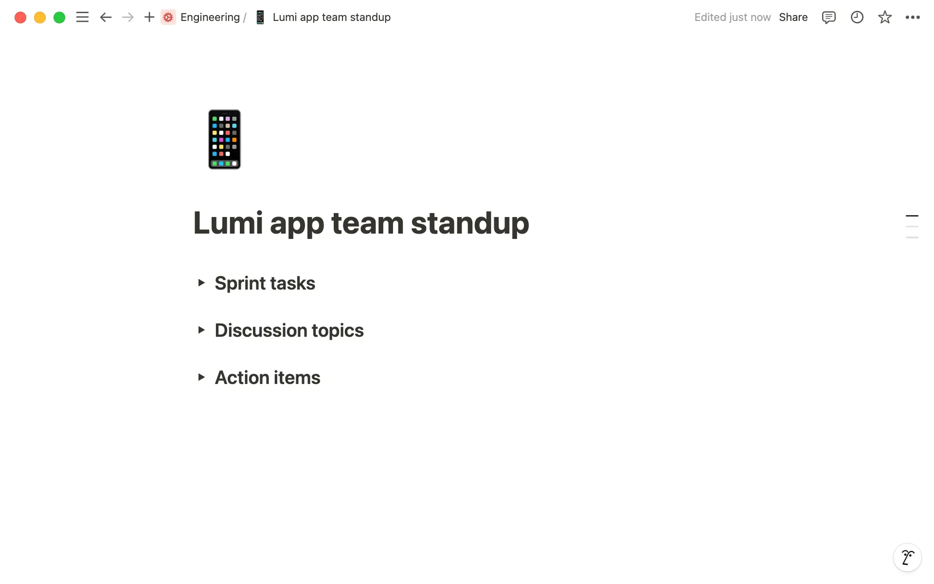 Füge Blöcke hinzu, die den Anforderungen deines Teams entsprechen, um deine Seite mit Meeting-Notizen anzupassen