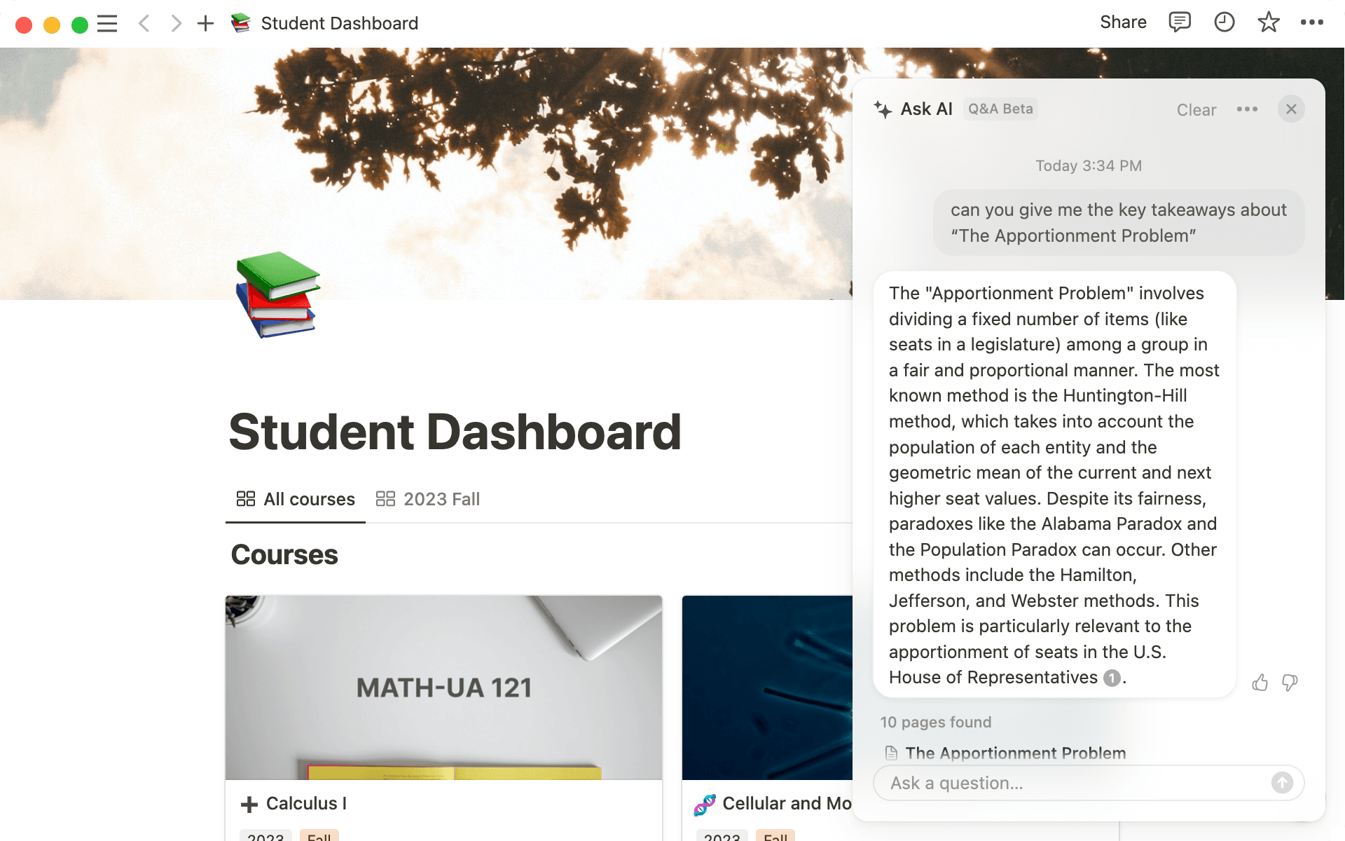 Extrahiere Informationen aus deinen Notizen, und zwar von überall in deinem Workspace.