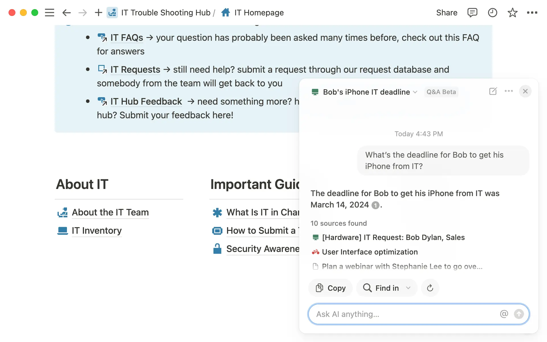 프로젝트 트래커로 위키를 확장하세요.