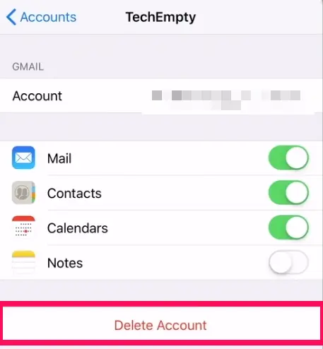 Delete Email Account on iPhone