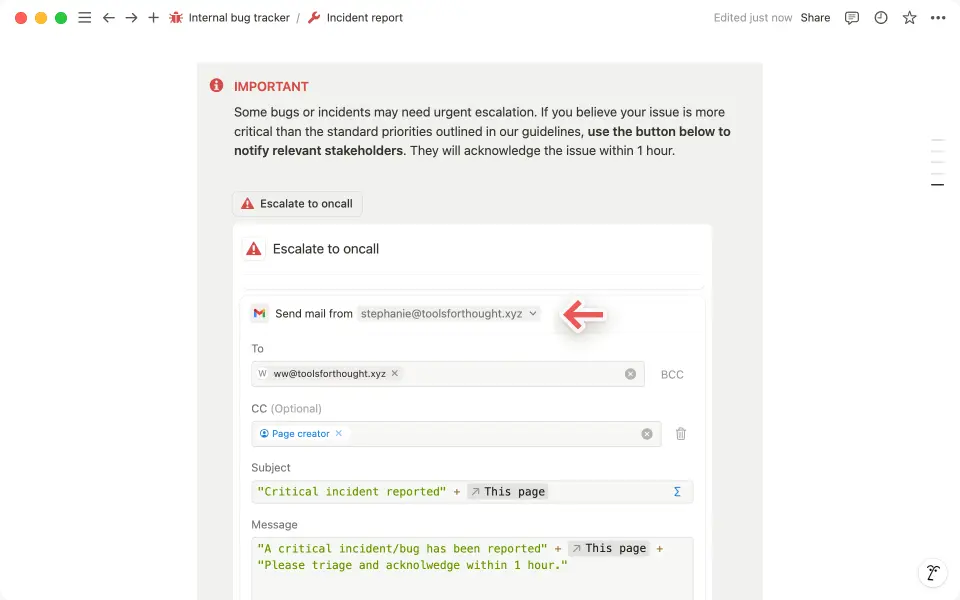 수식을 사용자 지정하여 알림을 받을 대상과 이메일 본문을 관리하세요.