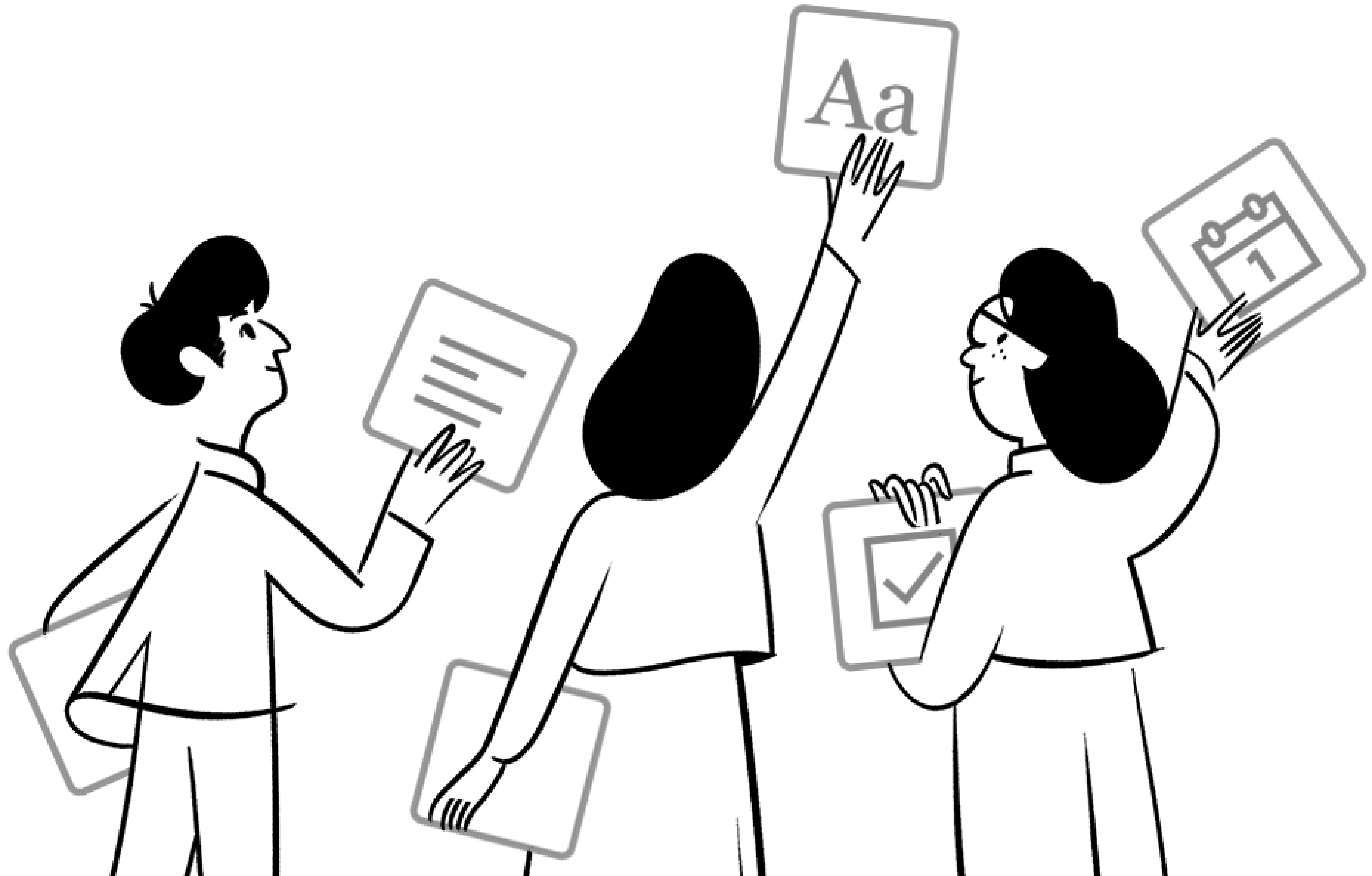 Menschen, die Karten halten – Hero