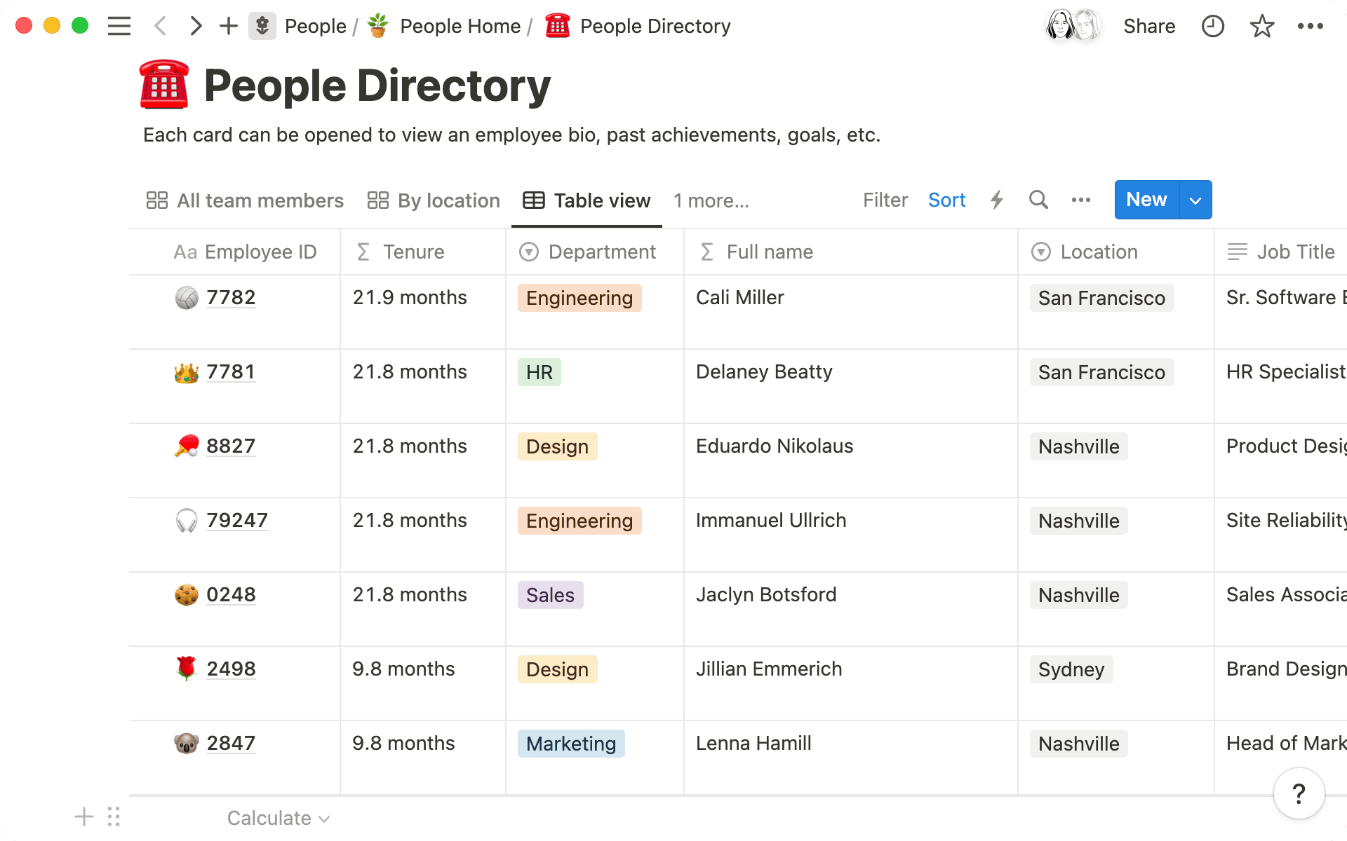 수식을 사용해 직원 근속 년수와 이름 등을 도출할 수 있어요.