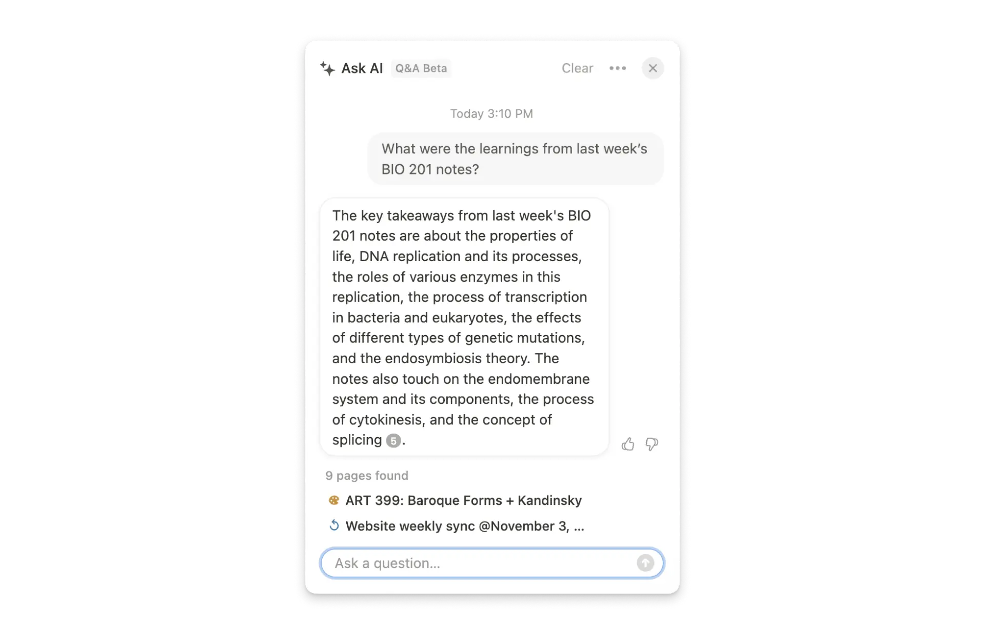 Biologie-Notizen mit Q&A