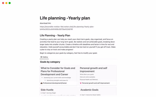 Yearly  Life Organizer